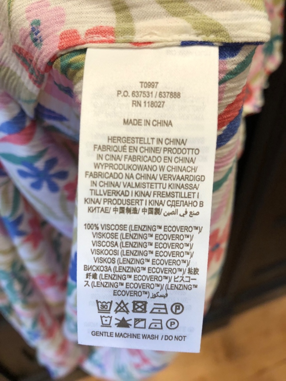 Boden Floral Flutter-sleeved Top, US Size 16-18 - Picture 5 of 8